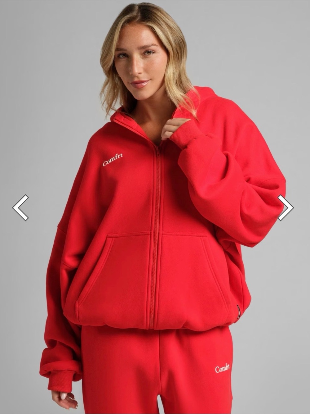 Comfrt Cloud Red Zip-up Hoodie